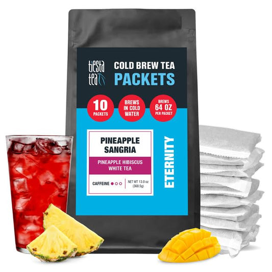 Tiesta Tea - Pineapple Sangria Cold Brew, Loose Leaf, Premium Low Caffeinated Iced Blend, 10 Packets, Brews One 64oz Pitcher
