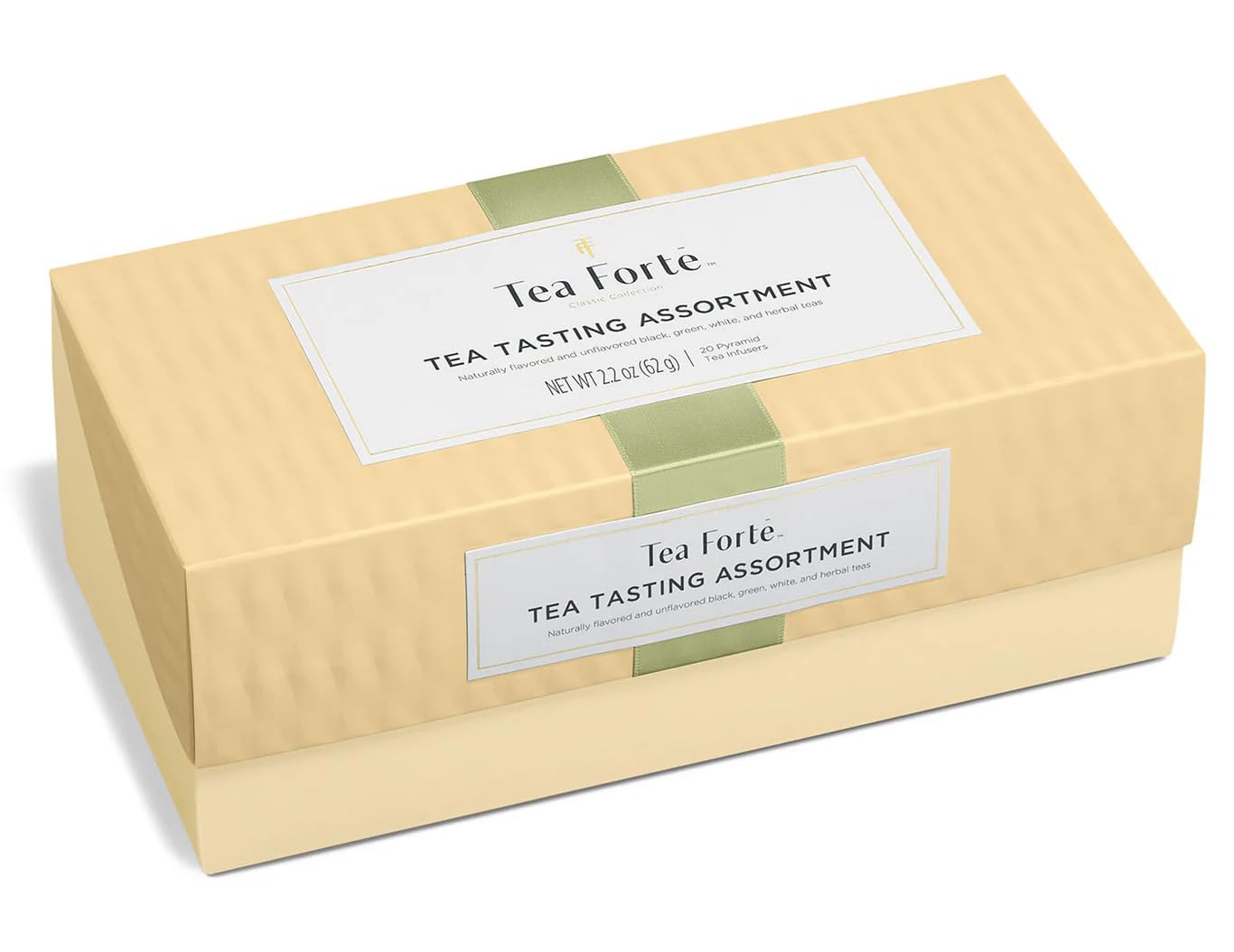 Tea Forte Tea Sampler, 20 Pyramid Infuser Bags, Premium Tea Gift Set | Assorted Tea Presentation Box, 2 of Each Blend, Individually Wrapped, Giftable Presentation Box for Tea Lovers