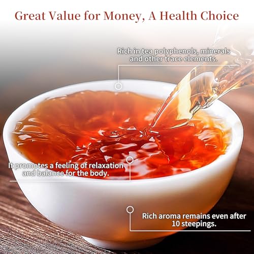 CHADUO Puerh Tea Cake 357g/12.6oz Ripe Pu erh Tea Chinese Fermented Puer Classic Premium Yunnan PuerhTea Aged For 5 Years With Date & Aged Wood Fragrance 普洱茶 熟茶 普洱茶饼