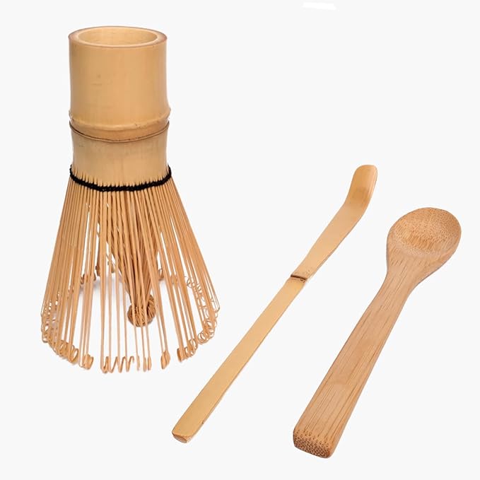 Joyscale Bamboo Matcha Whisk Set, Chasen, Scoop(Chashaku), Tea Spoon, Bamboo Whisk for Matcha Tea, Matcha Chasen For Tea Lover Gifts