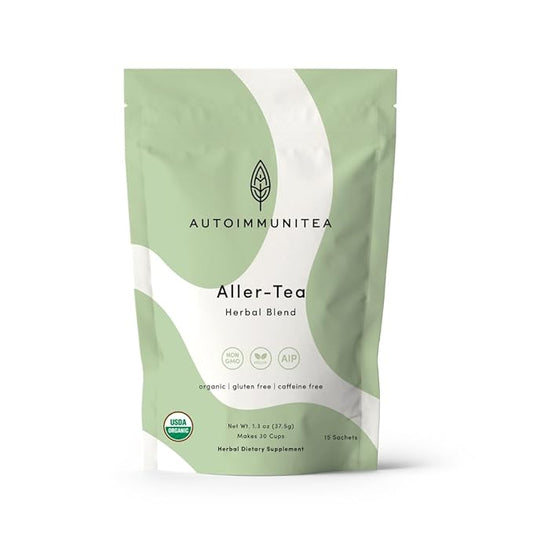 AutoimmuniTea – Soothing Tea Bags for Allergy Relief and Sinus Relief, Organic, Caffeine Free and USDA Certified, Blend of Lemon Balm, Ginger, Nettle