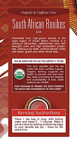 Davidson's Organics, South African Rooibos, 25-count Tea Bags, Pack of 6
