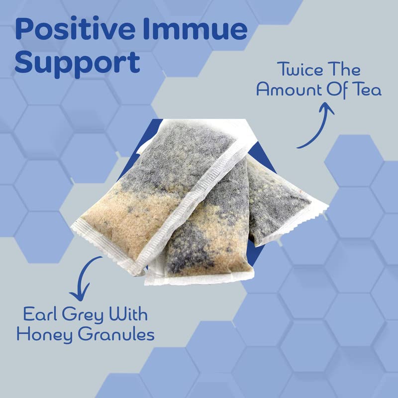 True Honey Earl Grey Tea Bags - Honey Crystals Blended in Every Sachet - Positive Immune Support - All Natural Organic Herbal Caffeinated Tea Bag 24 Count