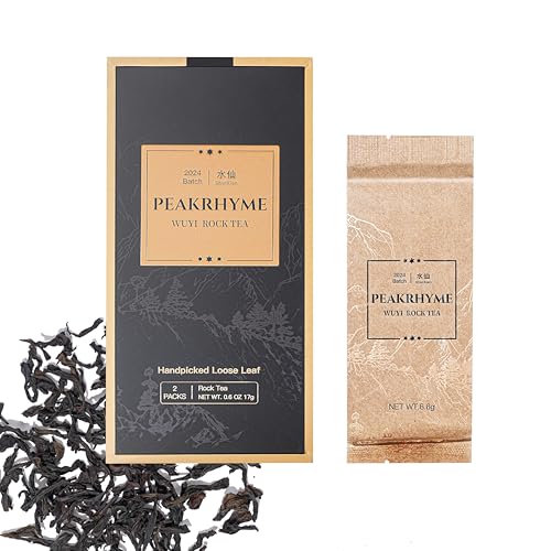 PeakRhyme Handpicked Tea Gift Box, Oolong Tea, Loose Leaves, Wuyi Rock Tea, 2023 Batch ShuiXian, 5.2OZ (150g), 18 Packs