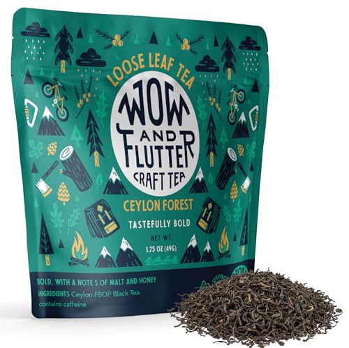 Wow and Flutter Winter Chai Loose Leaf Black Tea | Caffeinated Spiced Blend with Ginger, Cinnamon, Cloves, Vanilla & Rose | Bright Citrus Finish, Cozy At-Home Chai Lattes – 1.75 oz Pouch
