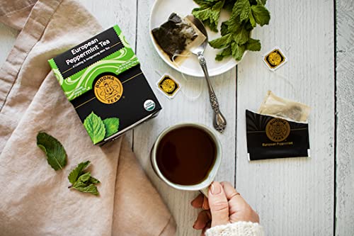 Buddha Teas Organic European Peppermint Tea - OU Kosher, USDA Organic, Ccof, 18 Bleach-Free Tea Bags