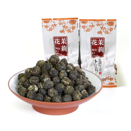 GOARTEA - Jasmine Dragon Pearls - 10pcs 8g Premium Grade - Jasmine Pearl Green Tea - Chinese Green Tea Loose Leaf