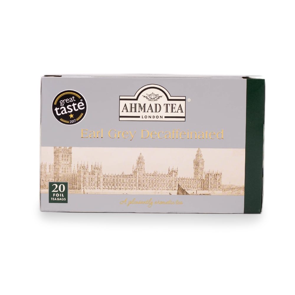 Ahmad Tea Decaffeinated Earl Grey Tea, 20-Count Boxes, 8.4 ounce (Pack of 6)