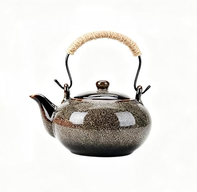 Toptier Leaf Teapot, Porcelain Tea Pot with Stainless Steel Infuser, Blooming & Loose Leaf Ceramic T