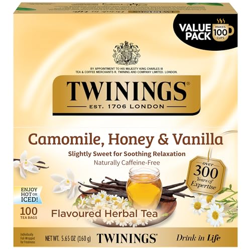Twinings Green Tea with Jasmine Individually Wrapped Bags, 100 Count (Pack of 1), Fragrant Floral Scent, Caffeinated, Enjoy Hot or Iced, 100 Teabags