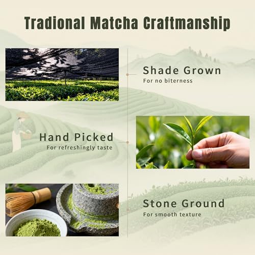 SUKIMI Organic Ceremonial Matcha Powder, First Harvest Ceremonial Grade Matcha, Smooth Green Tea Powder for Daily Drinking, USDA Organic, Non-GMO