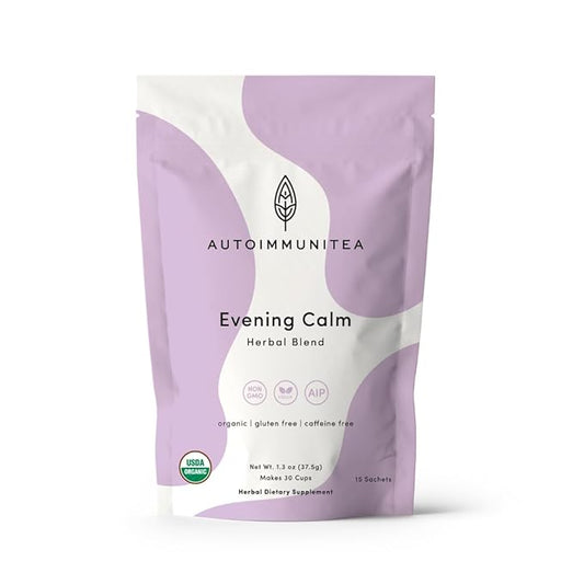AutoimmuniTea – AIP Stress Relief, Bedtime Blend for Restful Sleep, Calming Tea for Stress, Lavender, Tulsi, Passion Flower Organic Blend - 15 Tea Bags (30 Cups)
