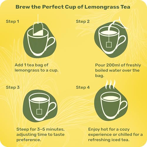 HappyLyfe Fairlane Organic Lemongrass Tea - 50g (24 pieces) | Refreshing Thai Herbal Tea