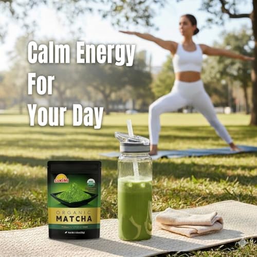 SUKIMI Organic Ceremonial Matcha Powder, First Harvest Ceremonial Grade Matcha, Smooth Green Tea Powder for Daily Drinking, USDA Organic, Non-GMO