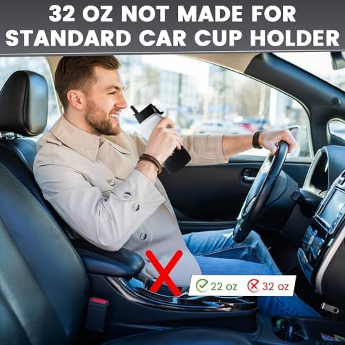 Lexlion Tea Infuser Water Bottle 32 Oz – Triple Wall Insulated Stainless Steel, Loose Leaf & Fruit Strainer, 3 Leakproof Lids