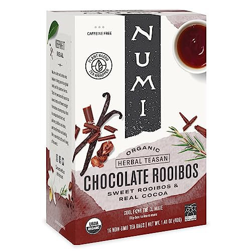 Numi Organic Rooibos Tea, 18 Herbal Tea Bags, Microplastic Free, Packed with Antioxidants, Great for Evening Relaxation