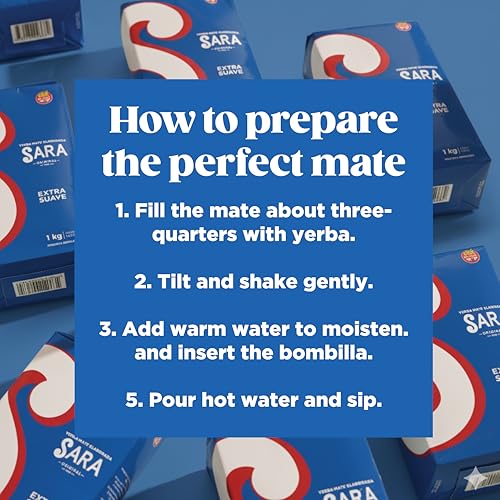 SARA Yerba Mate Extra Smooth - Uruguayan Yerba Mate Tea - Ground Leaf Mate - Rich & Balanced Flavor - Yerba Mate Sara Extra Suave Azul 2-Pack (2kg - 4.4lbs total)