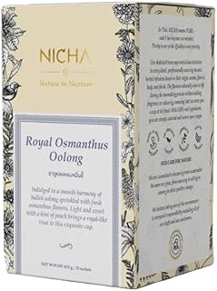 นิชา Aromatic Osmanthus Oolong Tea Bags – Premium Wulong Tea Sachets – Delicate Floral Scent & Smooth Flavor – Hot & Cold Brew (2.5g x 25 Sachets)