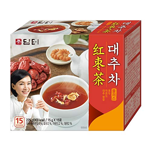 Damtuh Jujube (Red Date) Tea, Korean herbal Powder Mix, 15 Count