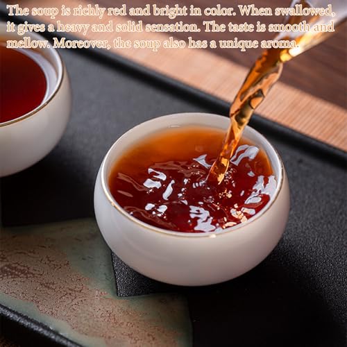 Shengmingxi Puerh Tea Cake Ripe Pu-erh Tea Pu erh Tea Cake Aged Fermented Pu erh Tea Large-leaf Variety 普洱茶 茶饼 普洱熟茶 12.6oz/357g