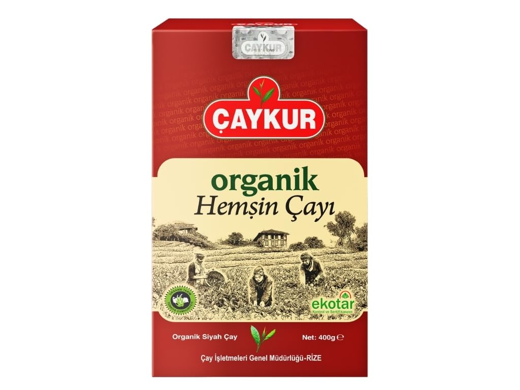 ÇAYKUR Organic Hemsin Black Tea, Premium Certified Turkish Loose Leaf Tea, Natural, Additive-Free, Grown in the Hemsin Organic Farming Basin 400gr / 14.1 oz
