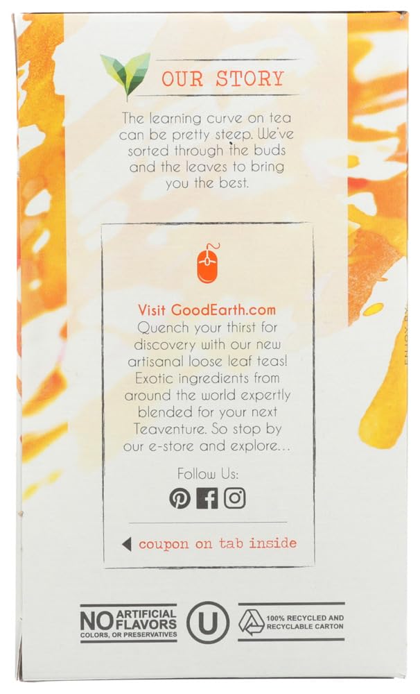 Good Earth Tea Co. Good Earth Teas Organic Sweet and Spicy Caffeine Free Herbal ,18 Count (Pack of 4)