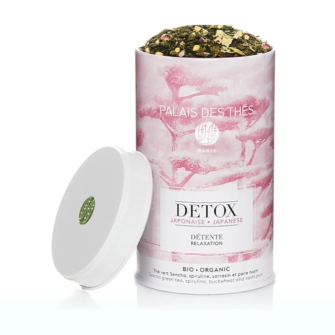 Palais des Thés Green Tea - Organic Japanese Wellness Blend for Relaxation with Spirulina, Buckwheat & Nashi Pear - Premium Loose Leaf Tea Tea