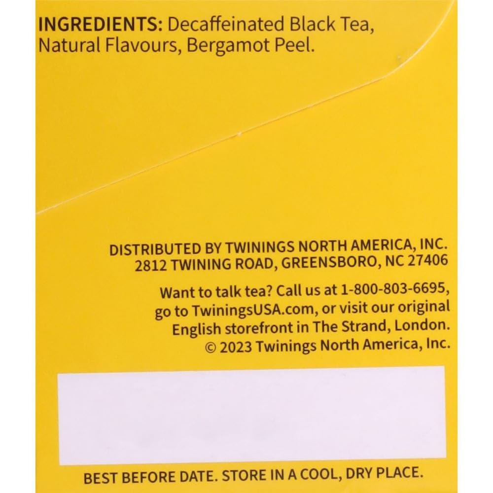 TWININGS TEA, TEA,DECAF,EARL GREY 20 BAG