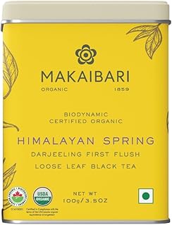 Makaibari Himalayan Spring Darjeeling Black Tea 50 cups (100g/3.5oz)| Single Estate Loose Leaf Tea