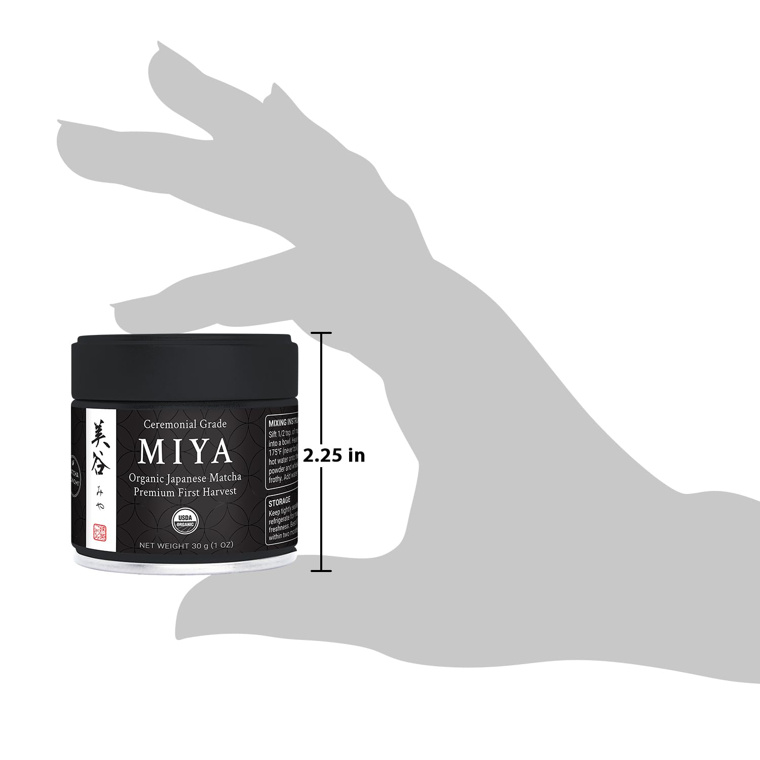 Miya Matcha 30g - Organic Premium Ceremonial Japanese Matcha Green Tea Powder - First Harvest - Zero Sugar - USDA and KOAA Certified