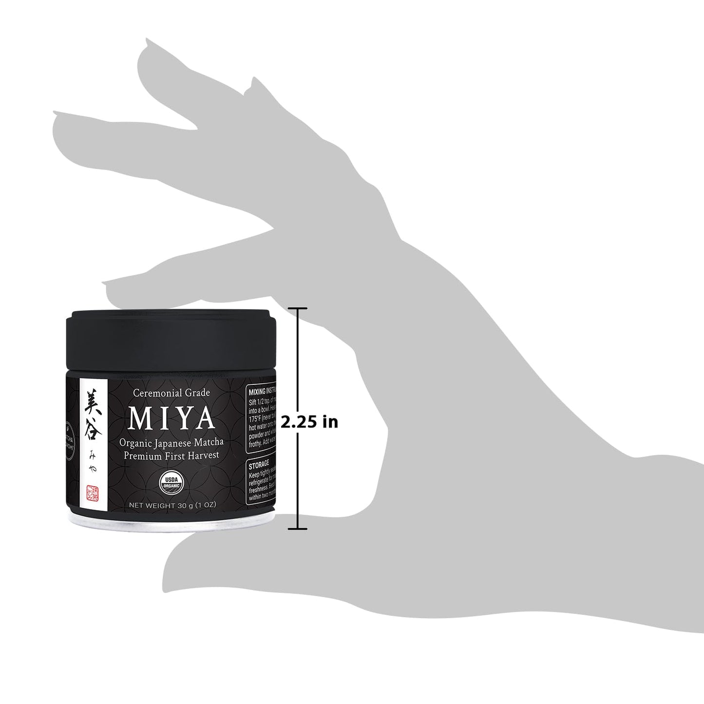 Miyazaki Matcha 30g (1 oz) - Organic Premium Ceremonial Japanese Matcha | First Harvest Matcha Green Tea Powder - Zero Sugar - USDA and KOAA Certified