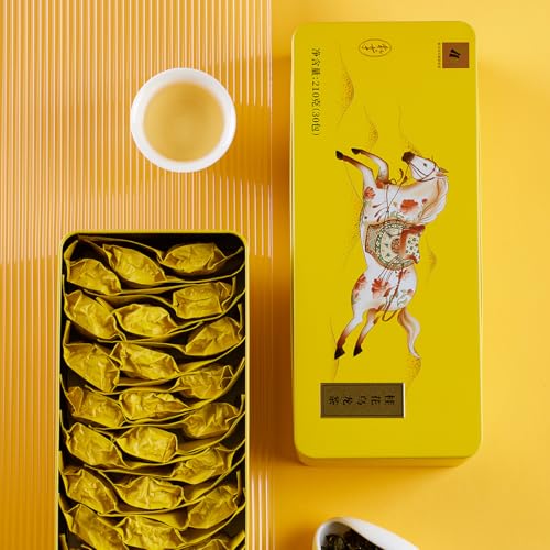 BAMATEA Osmanthus Oolong Tea Loose Leaf - 30 individua Bags - Chinese Loose Leaf Oolong Tea from Anxi High Mountain 210g(7.41oz)