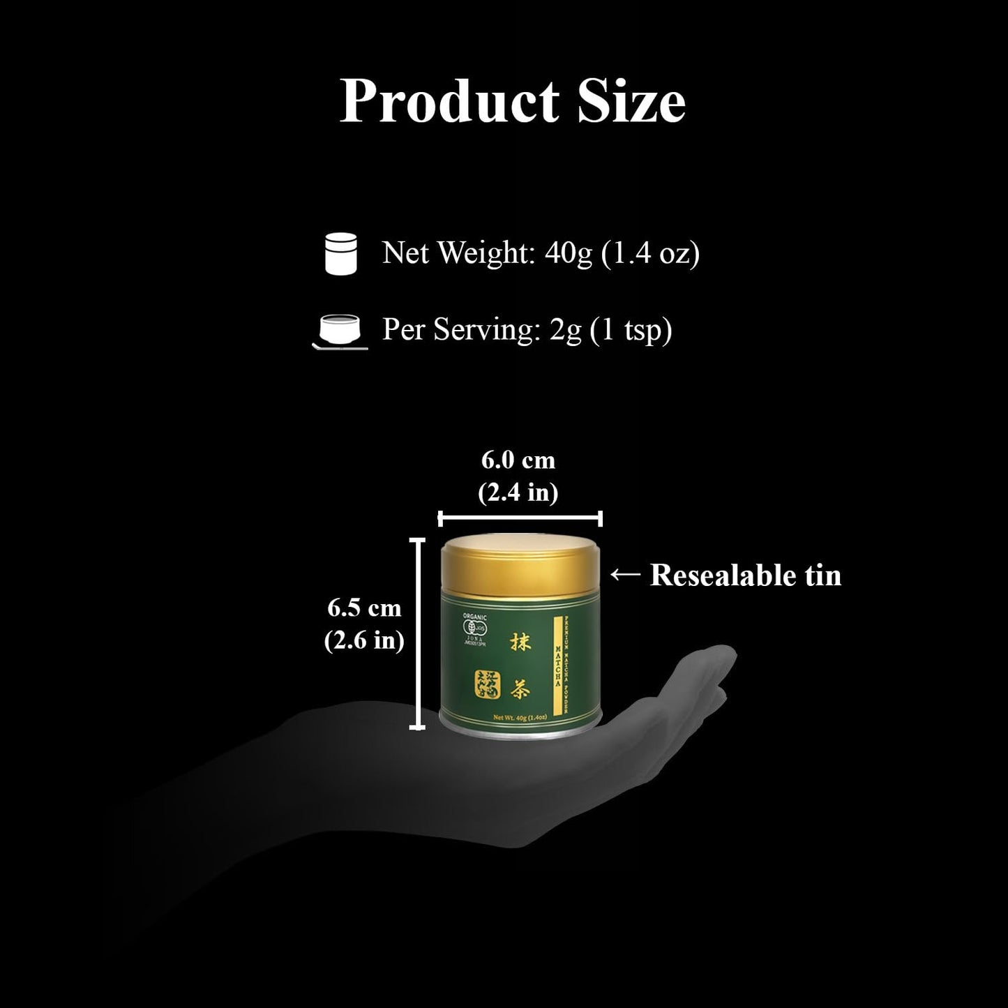YEDOENSIS KYOTO Premium Matcha - Organic Matcha Powder (1.4 oz) | Japanese Matcha Green Tea Powder, Smooth Umami for Matcha Lattes, Grown and Crafted in Japan, Certified Organic