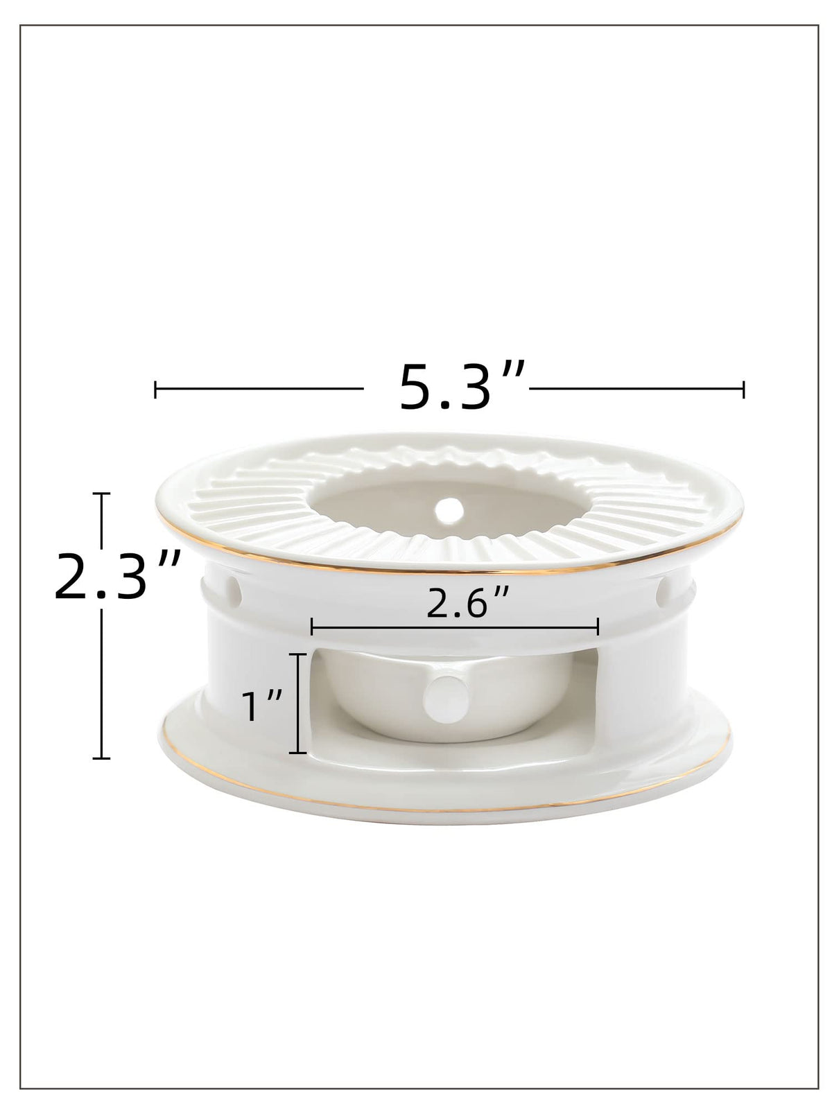 CHENP.HMC Teapot Warmer, Ceramic Tea Warmer with Tealight Holder(White)