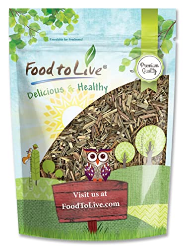 Food to Live Dried Lemongrass Leaves, 2 Ounces - Cut Lemon Grass Herb, Vegan, Bulk. Lemony Flavor and Aroma. Rich in Vitamin C. Essential Ingredient for Thai, Indian, Indonesian Dishes