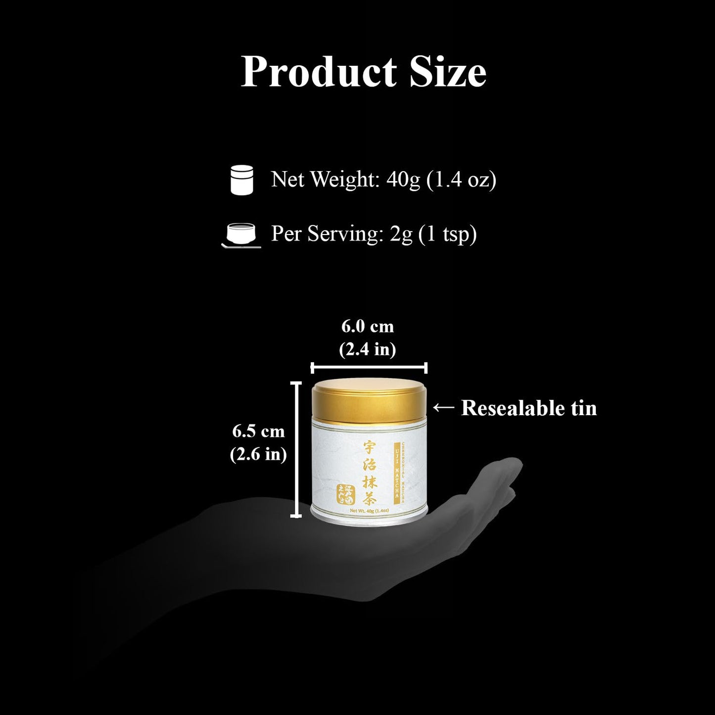 YEDOENSIS KYOTO Uji Matcha - Ceremonial Matcha Powder (1.4 oz)