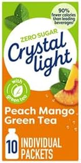 Crystal Light On The Go Peach Mango Green Tea, 10 Ct (Pack of 6)