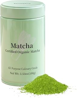 MatchAdmire Matcha Green Tea Powder - Premium First Harvest USDA Organic Gluten-Free Vegan, 100% Pure Unsweetened No Additives, 3.53oz Tin (All Purpose Culinary Grade Matcha)