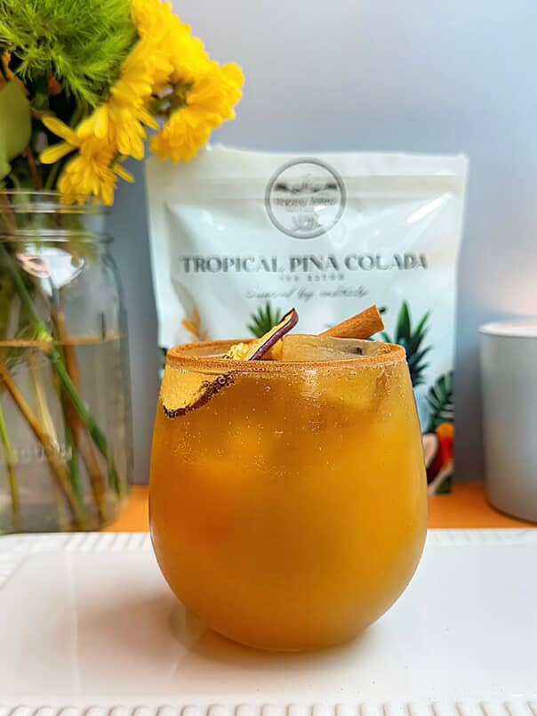 Tropical Pina Colada White Tea Blend by Happy Valley Tea Company – 14- Satchel – Cocktail-Inspired – Enjoy it HOT, Iced, or Mocktail. Coconut