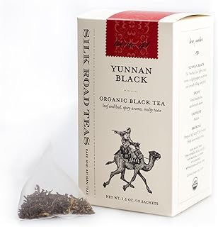 Silk Road Teas, Organic Yunnan Black Tea, English Breakfast, Spicy Aroma & Malty Taste, 15 Tea Bags