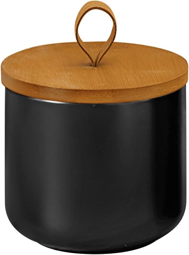 Ceramic Storage Jars, Modern Elegant Highly Polished Airtight Gorgeous Storage Canisters with Wooden