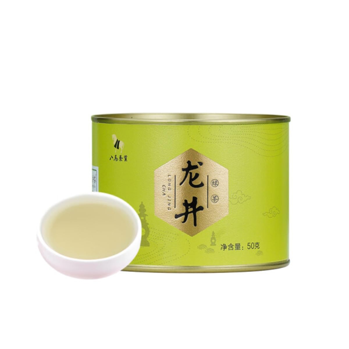 BAMATEA Longjing Dragonwell Loose Leaf Green Tea, 50g (1.76oz) | Traditional Chinese Tea Region, Flat Whole Tea Leaves, Smooth Chestnut Flavor, Multiple Infusions, Fresh Resealable Tea Tin