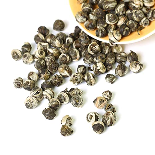 GOARTEA - Jasmine Dragon Pearls - 100g / 3.5oz Nonpareil Supreme Grade - Jasmine Pearl Green Tea - Chinese Green Tea Loose Leaf