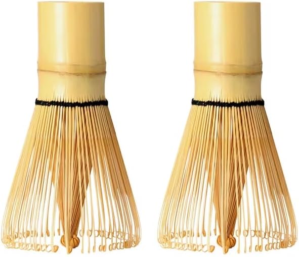 100 Prong Bamboo Matcha Whisk, Pack of 2, Traditional Chasen for Smooth and Frothy Matcha Tea