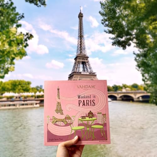VAHDAM, Weekend in Paris Tea Gift Set for Mom | Mother’s Day Gift - 9 Assorted Teas | Travel Edition Gift Box | Natural Ingredients Luxury Tea Set | Gluten Free, Non-GMO