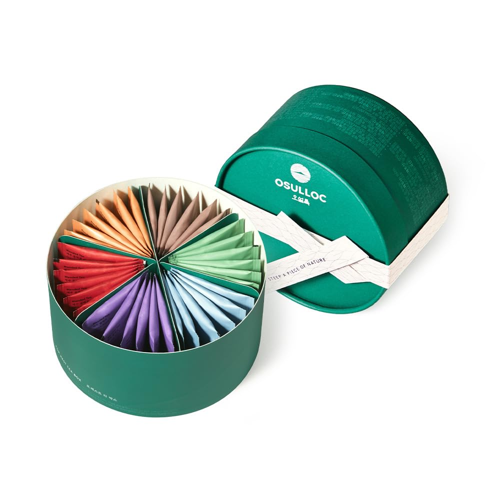 Osulloc For:rest Tea Box (36 Count, 6 Types x 6ea,) Exquisite & Unique Gift idea For Tea Lover, Variety Gift Box Sampler