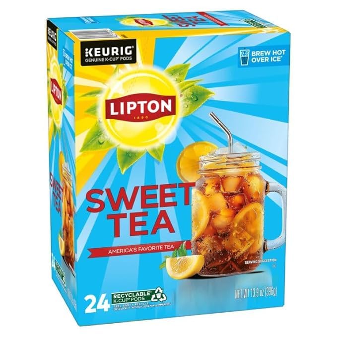 Lipton Southern Sweet Black Tea K-Cup Pods, 24 Count for Keurig