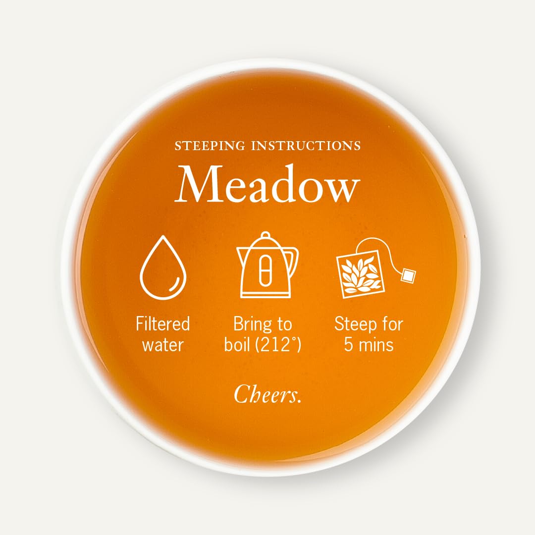 Steven Smith Teamaker, Meadow Chamomile Tea, 15 Sachets, 0.85oz each | Full Leaf Herbal Tea, Caffeine Free, Sugar Free, Sustainably Grown, Plant Based Sachets, Microplastic-Free