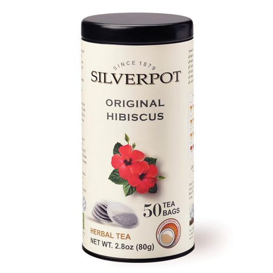 Silverpot Hibiscus Tea Bags, 50 Count, Hibiscus Flower Herbal Tea, Refreshing, Hot or Iced, Caffeine Free, 100% Natural