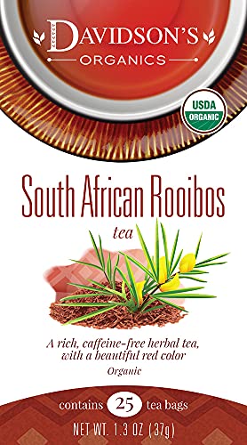 Davidson's Organics, South African Rooibos, 25-count Tea Bags, Pack of 6